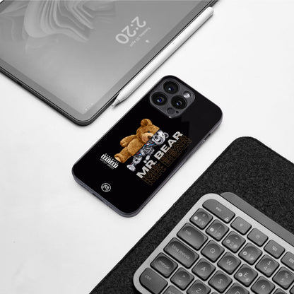 bear pal back phone cover | glass case for iphone 16 pro max