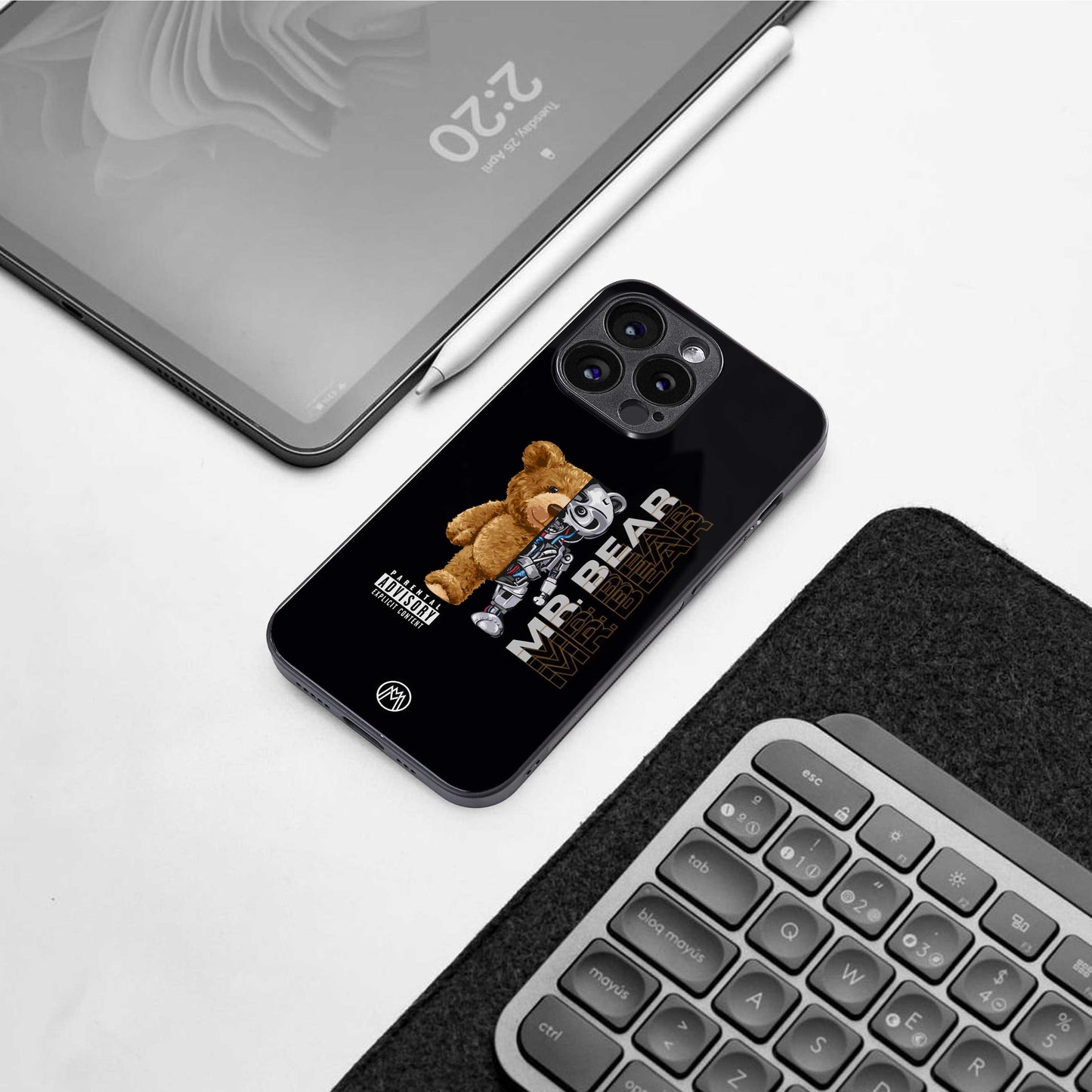 bear pal back phone cover | glass case for iphone 16e