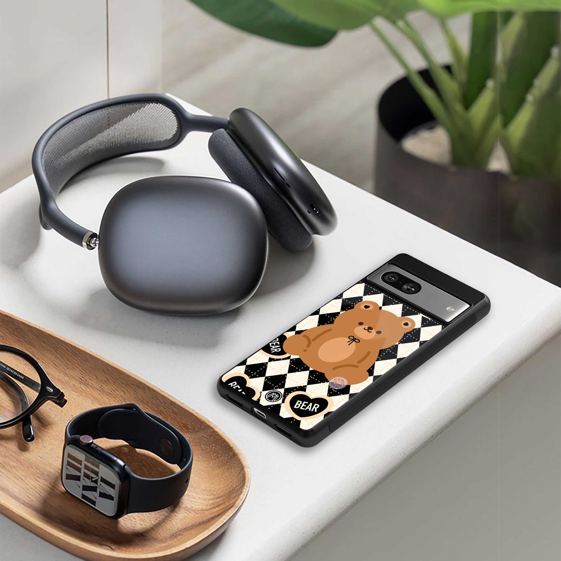 bear uniform pattern back phone cover | glass case for iphone 16e