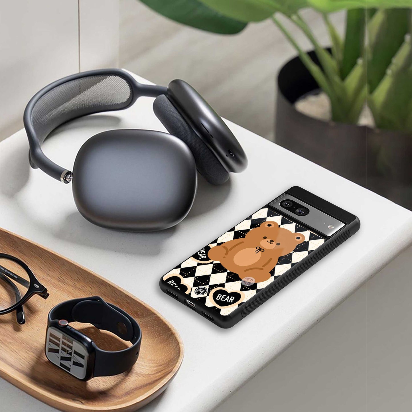 bear uniform pattern back phone cover | glass case for Google Pixel 7A