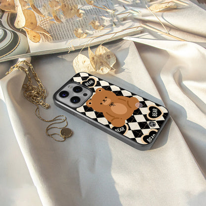 bear uniform pattern back phone cover | glass case for google pixel 8 pro