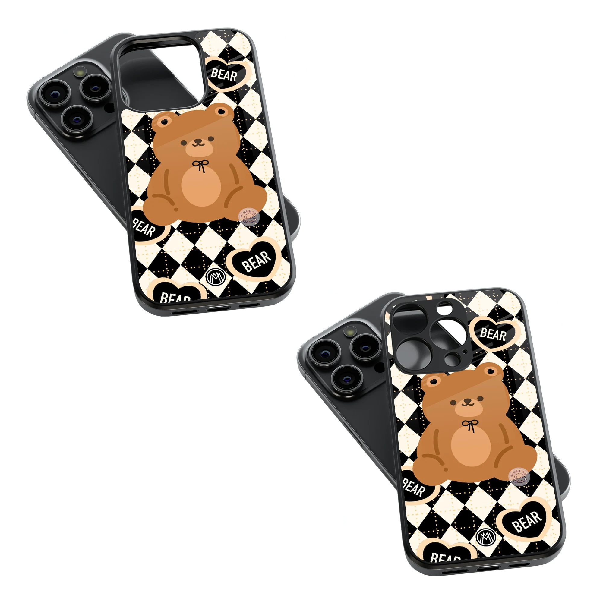 Trendy Glass Back Mobile Case for iPhone, Samsung, Redmi, OnePlus, Google Pixel, Motorola