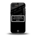 beautiful day to leave me alone black back phone cover | glass case for iphone 16e