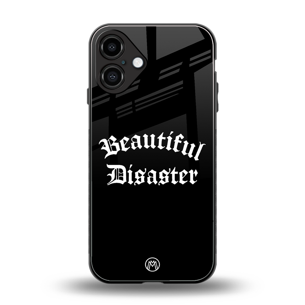 beautiful disaster back phone cover | glass case for iphone 16 plus