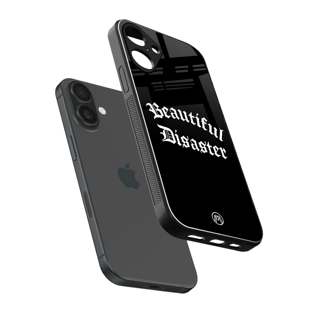 beautiful disaster back phone cover | glass case for iphone 16 plus