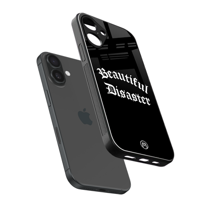 beautiful disaster back phone cover | glass case for iphone 16 plus