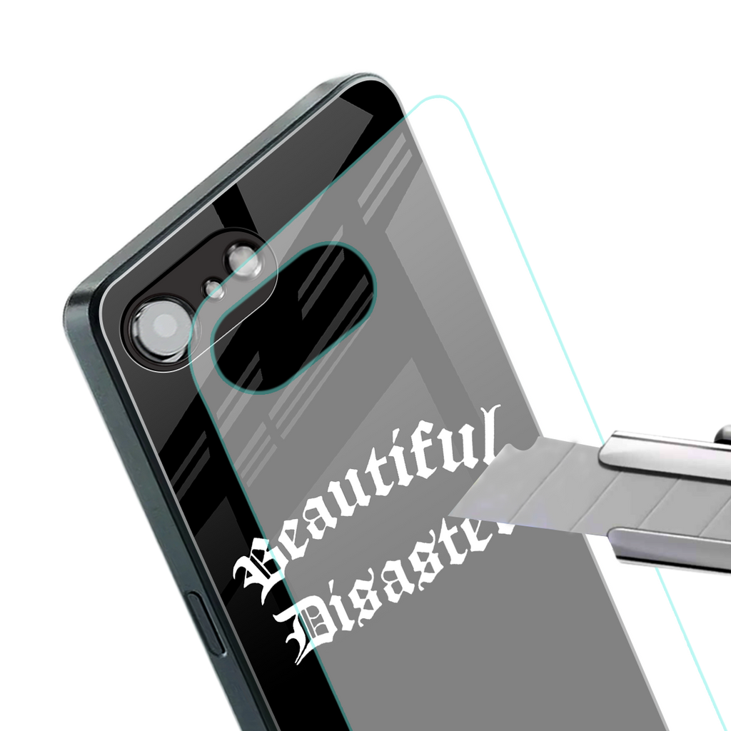 beautiful disaster back phone cover | glass case for iphone 16e