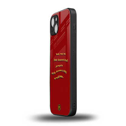 beautiful people with beautiful problems back phone cover | glass case for iphone 15