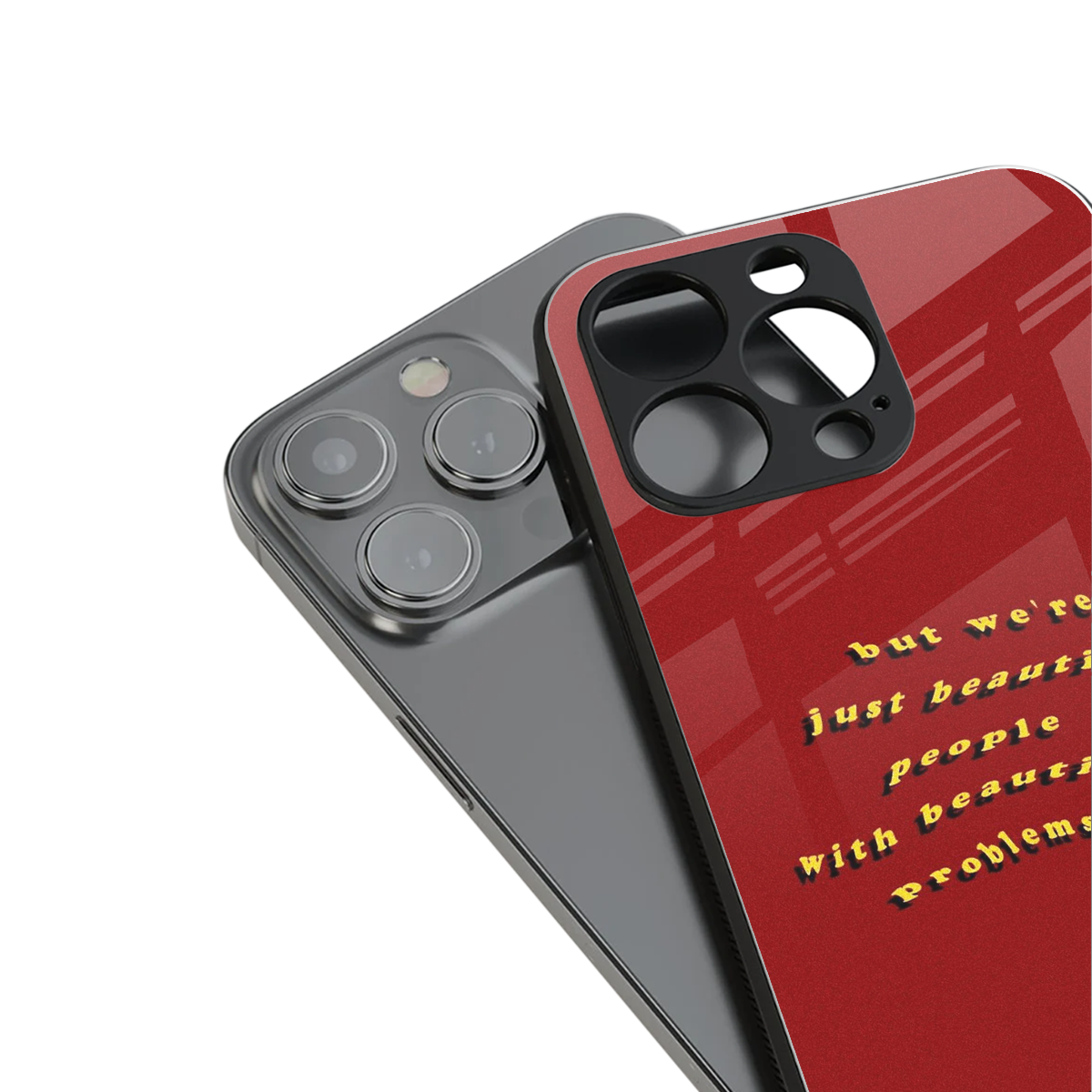 beautiful people with beautiful problems back phone cover | glass case for iphone 15