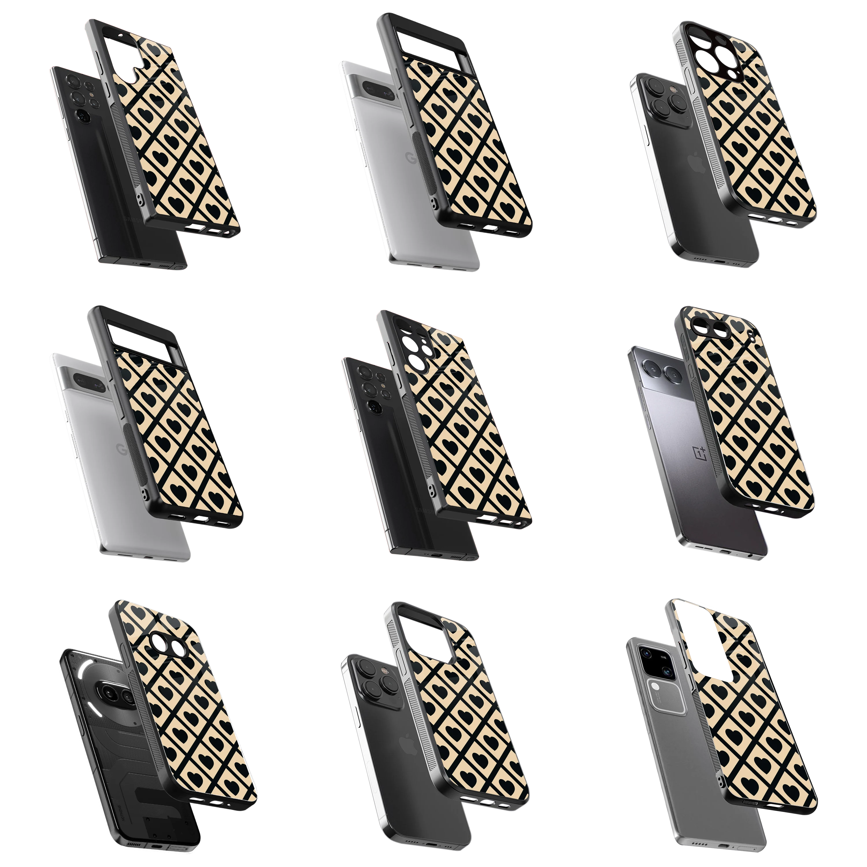 Durable Glass Back Mobile Case for iPhone, Samsung, OnePlus, Google Pixel, Redmi, Vivo, Oppo