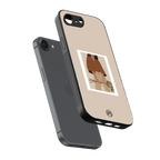 beige brown young lady art back phone cover | glass case for iphone 16e