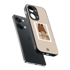 beige brown young lady art back phone cover | glass case for oneplus nord 3