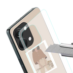 beige brown young lady art back phone cover | glass case for oneplus nord 3
