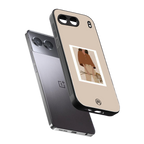 beige brown young lady art back phone cover | glass case for oneplus nord 4