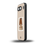 beige brown young lady art back phone cover | glass case for oneplus nord 4