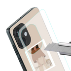 beige brown young lady art back phone cover | glass case for oneplus nord ce 3