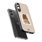 beige brown young lady art back phone cover | glass case for oneplus nord ce 4 lite