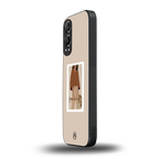 beige brown young lady art back phone cover | glass case for oneplus nord ce 4 lite