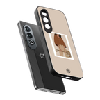 beige brown young lady art back phone cover | glass case for oneplus nord ce 4