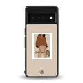 beige brown young lady art back phone cover | glass case for google pixel 6 pro