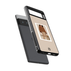 beige brown young lady art back phone cover | glass case for google pixel 6 pro