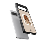 beige brown young lady art back phone cover | glass case for Google Pixel 8