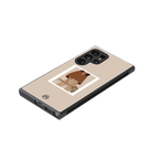 beige brown young lady art back phone cover | glass case for samsung galaxy s23 ultra