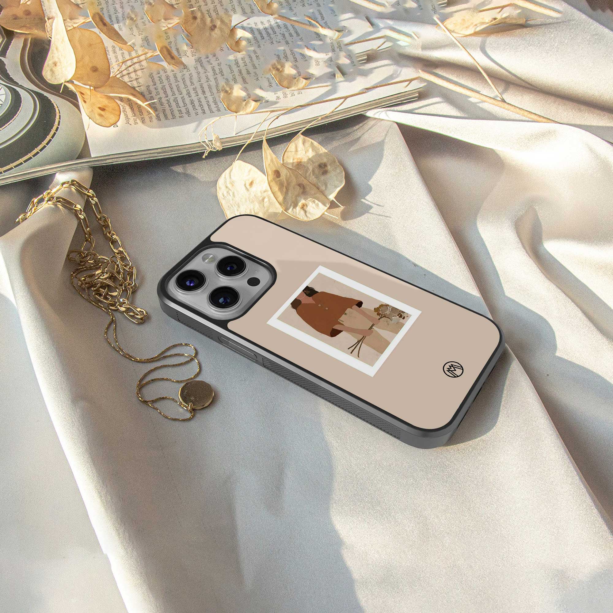beige brown young lady art back phone cover | glass case for oneplus nord 3