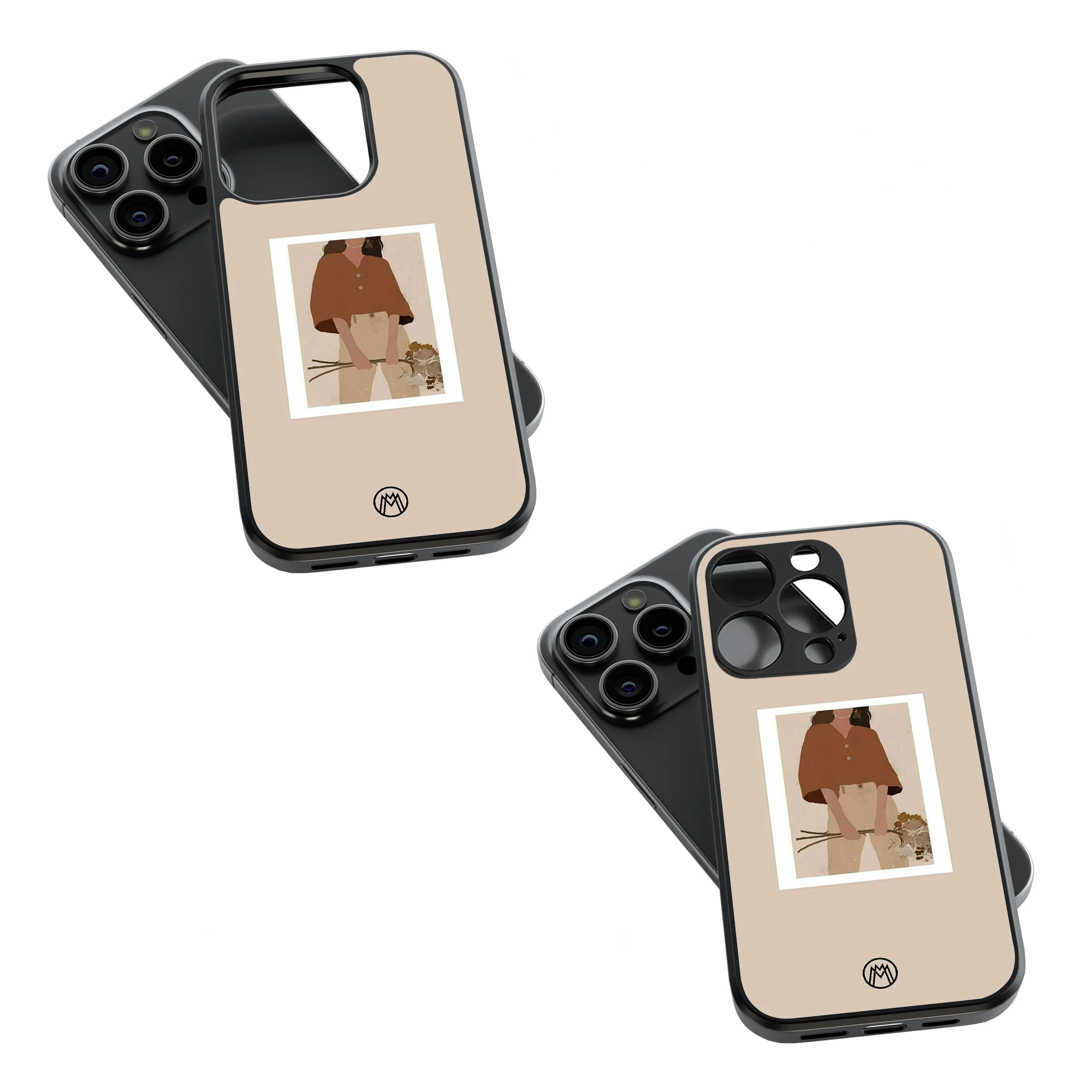 Trendy Glass Back Mobile Case for iPhone, Samsung, Redmi, OnePlus, Google Pixel, Motorola