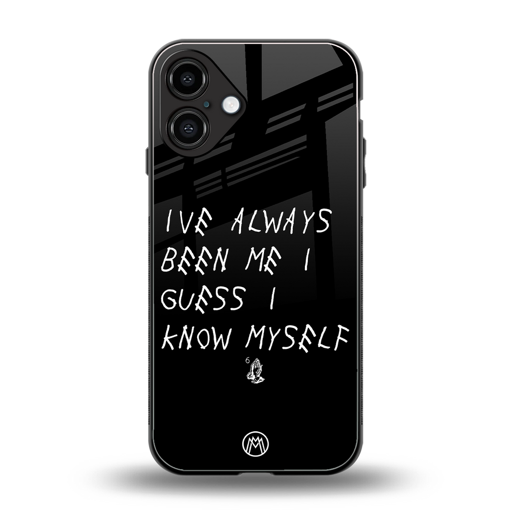 being myself back phone cover | glass case for iphone 16 plus