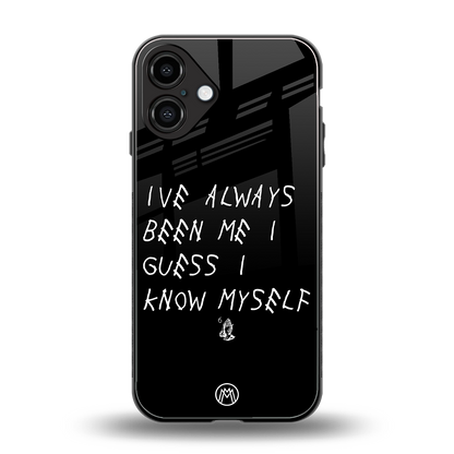 being myself back phone cover | glass case for iphone 16 plus