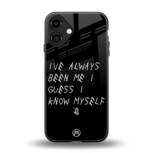 being myself back phone cover | glass case for iphone 16 plus