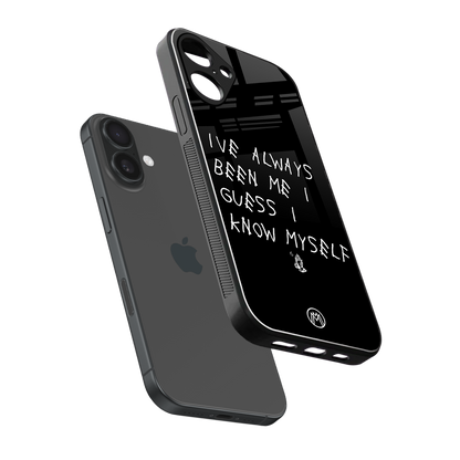 being myself back phone cover | glass case for iphone 16 plus