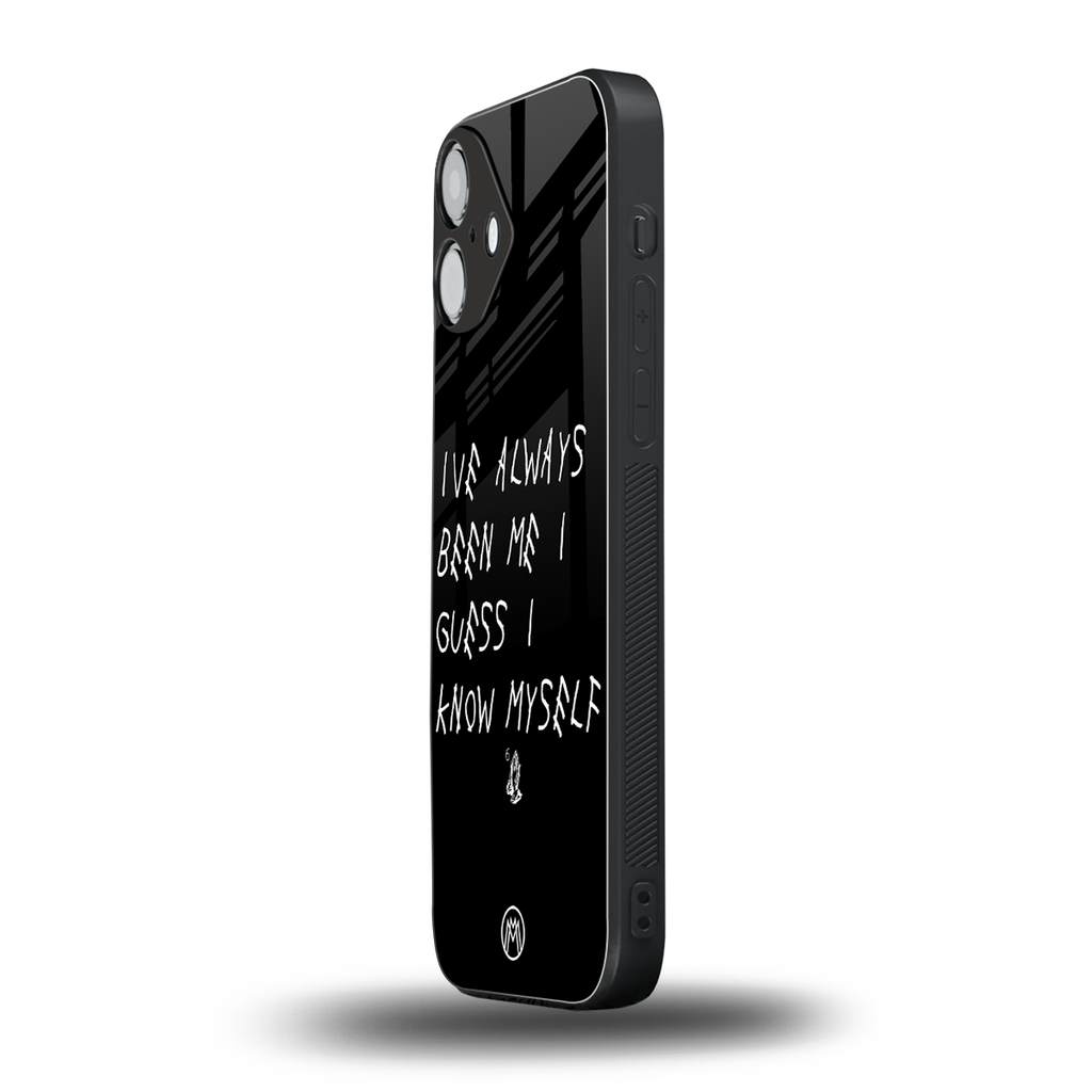 being myself back phone cover | glass case for iphone 16 plus