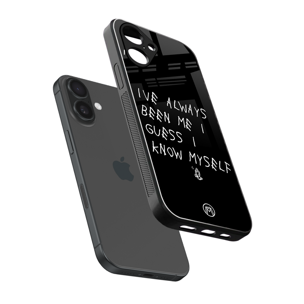 being myself back phone cover | glass case for iphone 16
