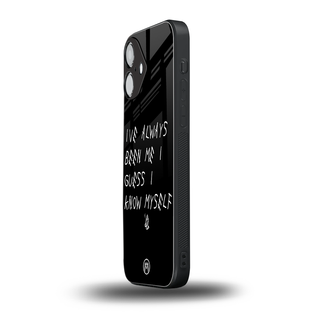 being myself back phone cover | glass case for iphone 16