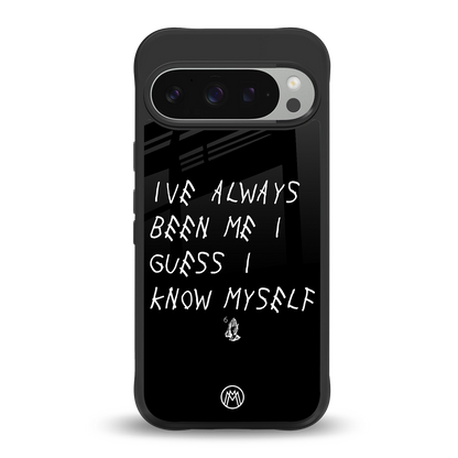 being myself back phone cover | glass case for google pixel 9 pro xl