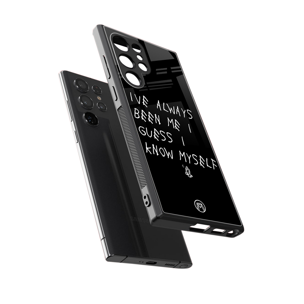 being myself back phone cover | glass case for samsung galaxy s24 ultra