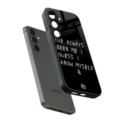 being myself back phone cover | glass case for samsung galaxy s23 plus