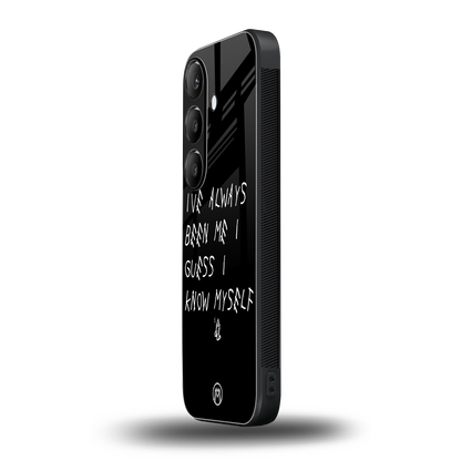 being myself back phone cover | glass case for samsung galaxy s23 plus