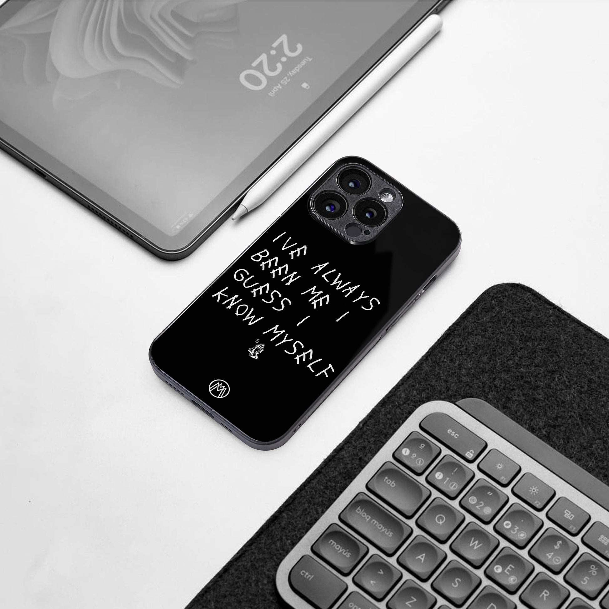 being myself back phone cover | glass case for iphone 16 pro max