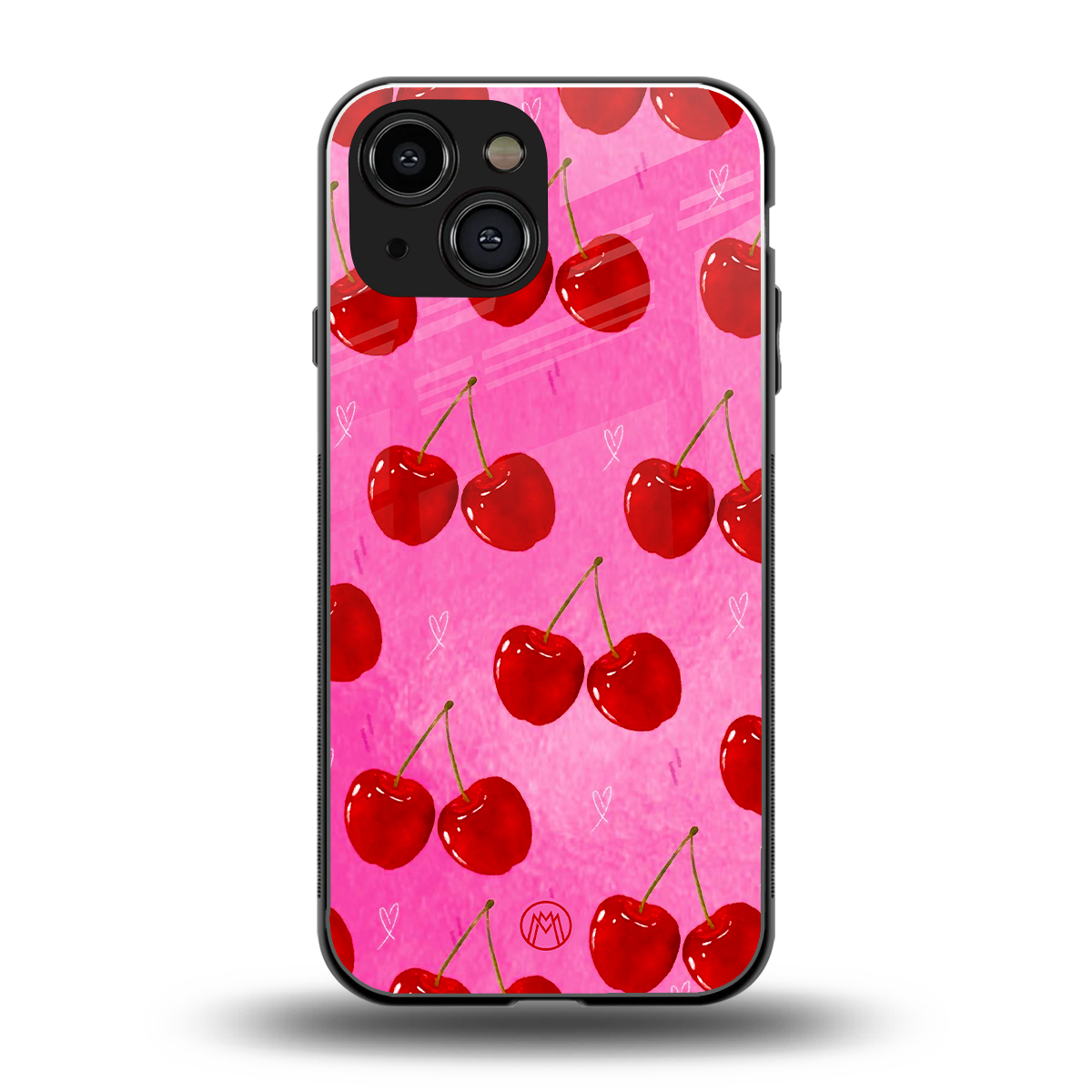 berry blush back phone cover | glass case for iphone 13 mini