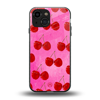 berry blush back phone cover | glass case for iphone 13 mini