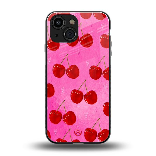 berry blush back phone cover | glass case for iphone 13 mini