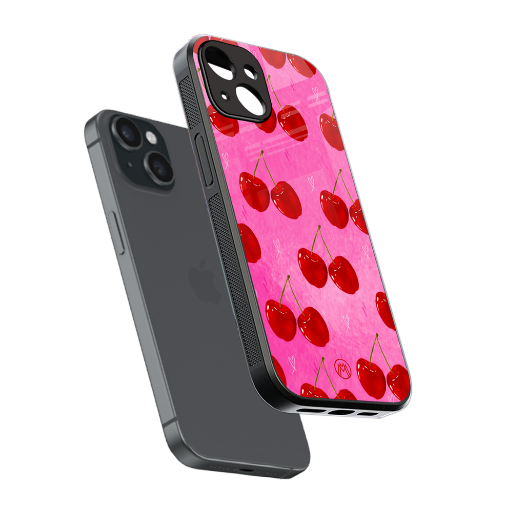 berry blush back phone cover | glass case for iphone 13 mini