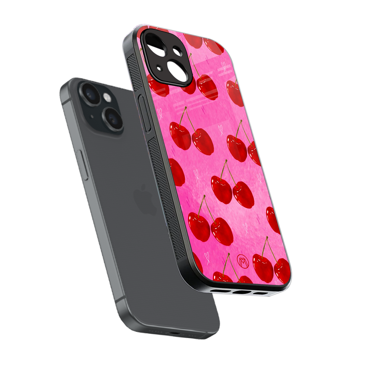 berry blush back phone cover | glass case for iphone 13 mini