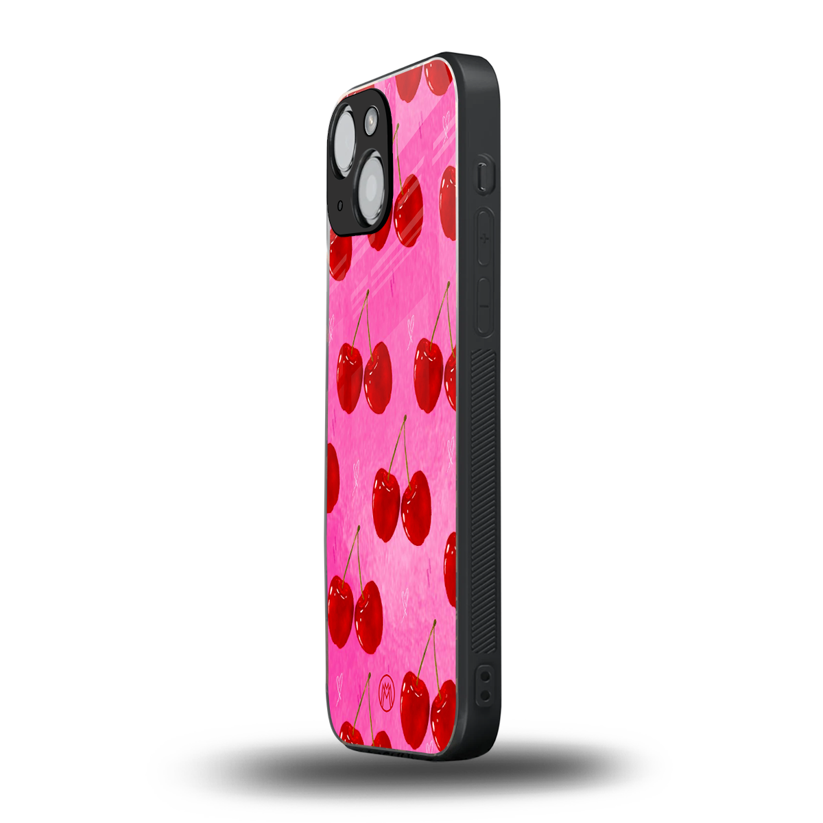 berry blush back phone cover | glass case for iphone 13 mini