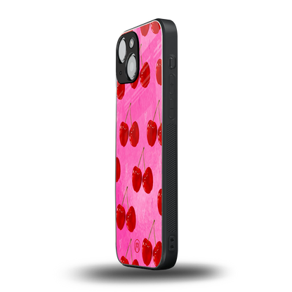 berry blush back phone cover | glass case for iphone 13 mini