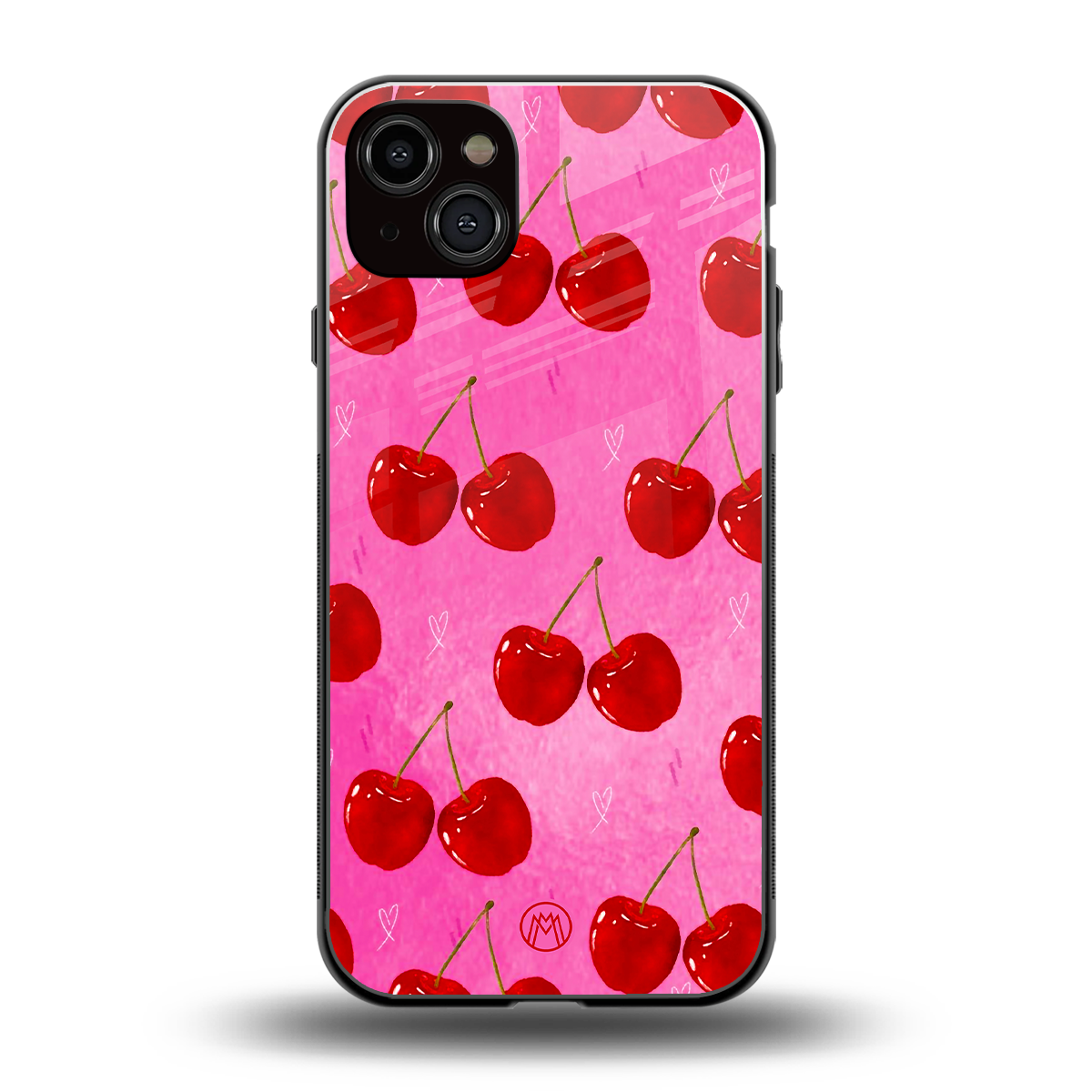 berry blush back phone cover | glass case for iphone 15 plus