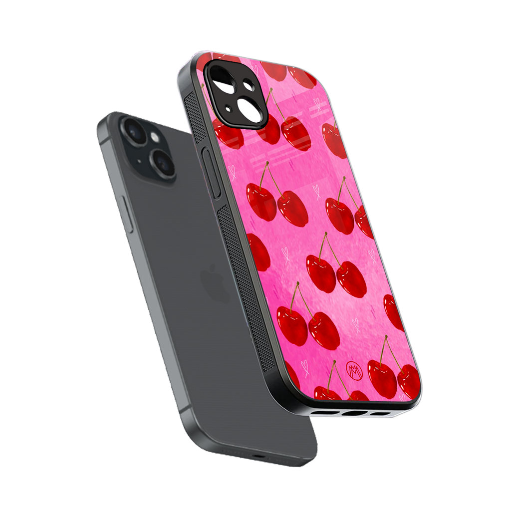 berry blush back phone cover | glass case for iphone 15 plus